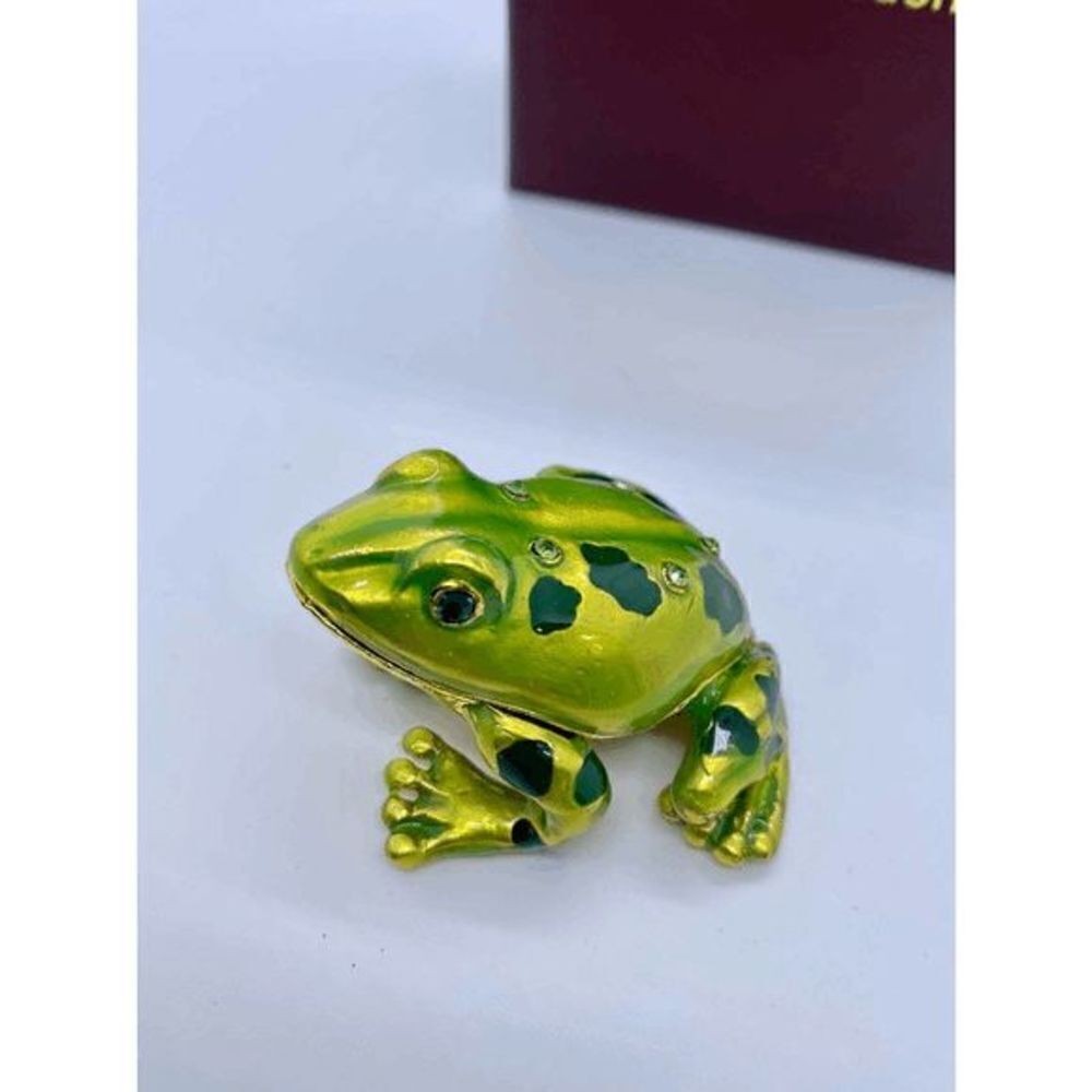 Taylor Avedon Green Frog Jewelry /Trinket Box - Picture 3 of 5